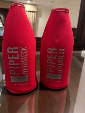 Red Champagne Bottle Sleeve - Set of 2